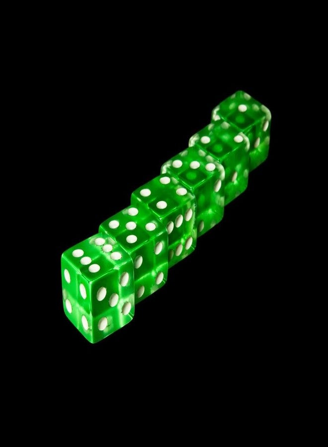 GANPUB 10 Pcs 6 Sided Dice D6 RPG D&D Game Transparent Green + Bag Set Role Playing Dice Dice and Accessories(Green 19mm) - Image 3
